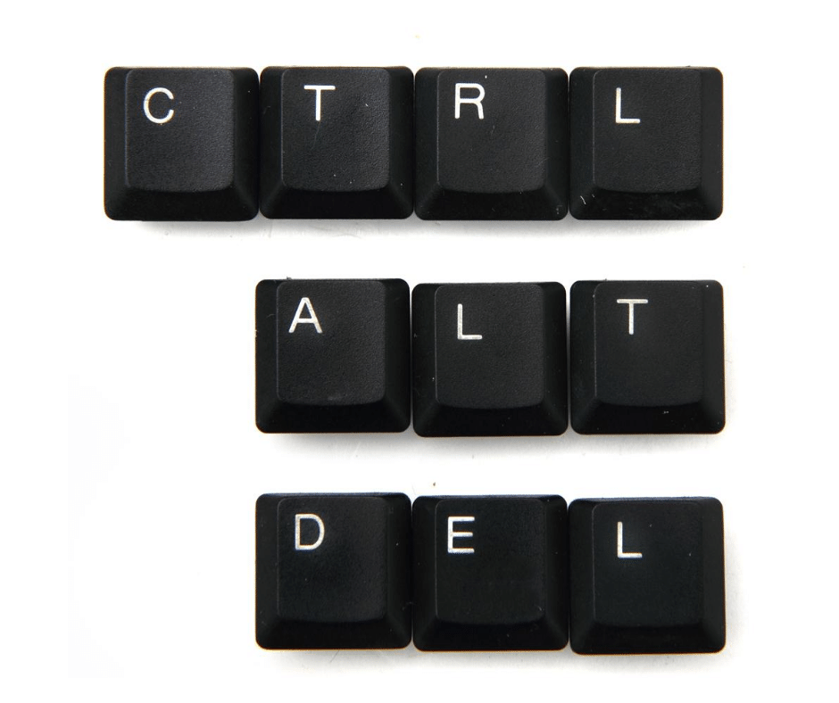 An positive message on ctrl+alt+del concept 